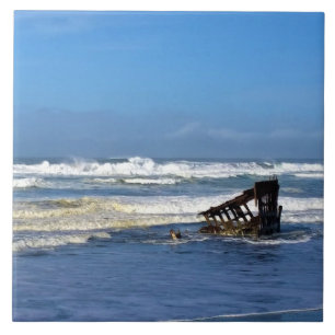 Peter Iredale Shipwreck, Oregon Coast Tile