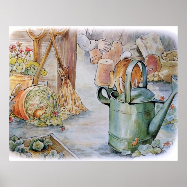 Peter Jumping in a Watering Can Poster (Front)