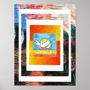 Peter Max style original signed acrylic painting Poster