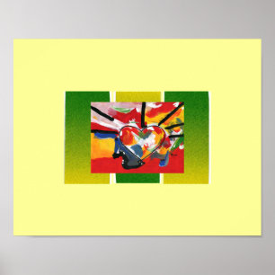 Peter Max style original signed acrylic painting Poster