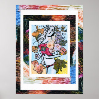 Peter Max style original signed acrylic painting Poster