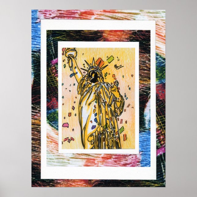 Peter Max style original signed acrylic painting Poster (Front)