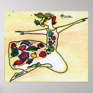 Peter Max style original signed painting Poster