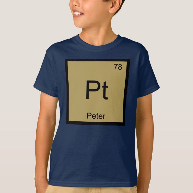 Peter Name Chemistry Element Periodic Table T-Shirt (Front)