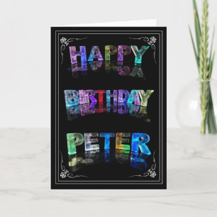 Peter -  Name in Lights greeting card (Photo)