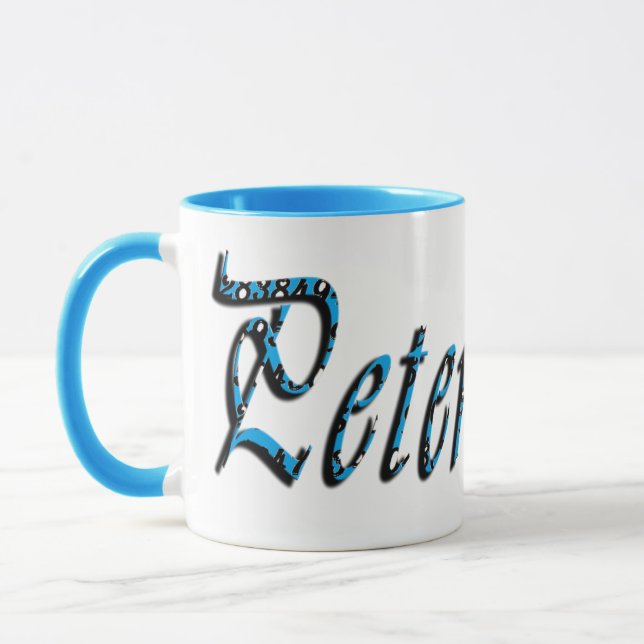 Peter, Name, Logo, Blue Combo Coffee Mug (Left)