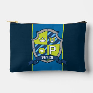 Peter name meaning bear green blue knights crest accessory pouch
