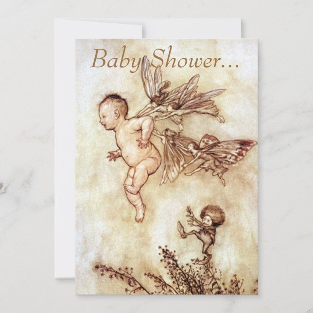 Peter Pan As Flying Baby - Baby Shower Invite (Front)