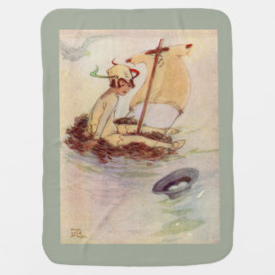 Peter Pan Baby Blanket Moss Background