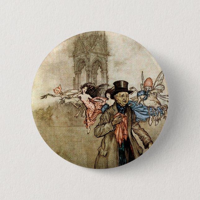 Peter Pan by Arthur Rackham 6 Cm Round Badge (Front)