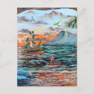 Peter Pan Hook's cove Tinker Bell painting Postcard