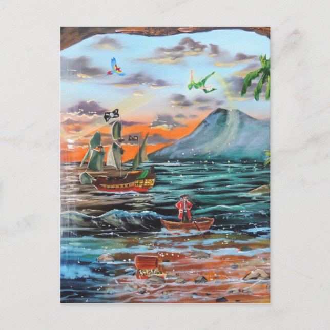 Peter Pan Hook's cove Tinker Bell painting Postcard (Front)