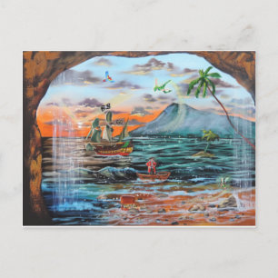 Peter Pan Hook's cove Tinker Bell painting Postcard