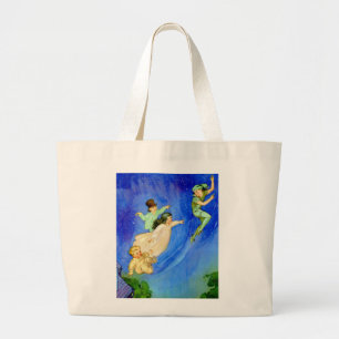 PETER PAN, WENDY, JOHN AND MICHAEL FLY AWAY LARGE TOTE BAG