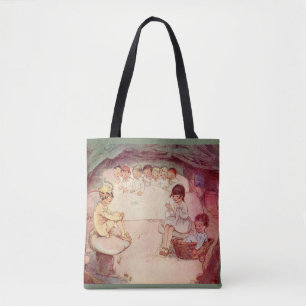 Peter Pan Wendy Lost Boys mushroom cave book pic Tote Bag