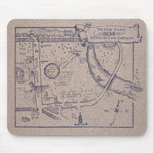 Peter Pan's Map of Kensington Gardens Mouse Mat