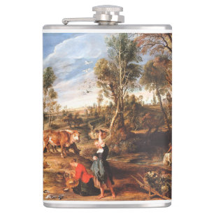 Peter Paul Rubens Milkmaids with Cattle in a Lands Hip Flask