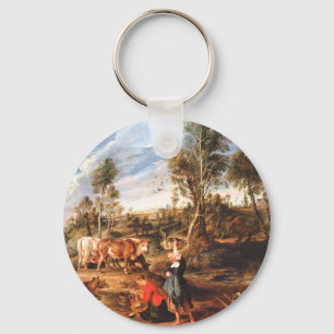 Peter Paul Rubens Milkmaids with Cattle in a Lands Key Ring