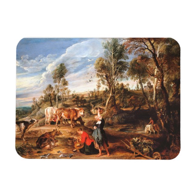 Peter Paul Rubens Milkmaids with Cattle in a Lands Magnet (Horizontal)