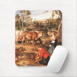 Peter Paul Rubens Milkmaids with Cattle in a Lands Mouse Mat