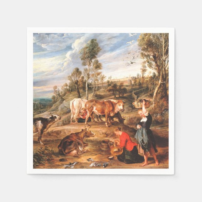 Peter Paul Rubens Milkmaids with Cattle in a Lands Napkin (Front)