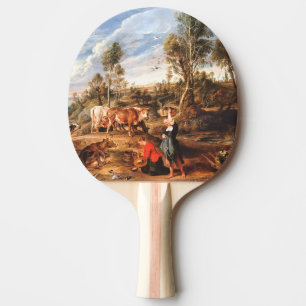 Peter Paul Rubens Milkmaids with Cattle in a Lands Ping Pong Paddle