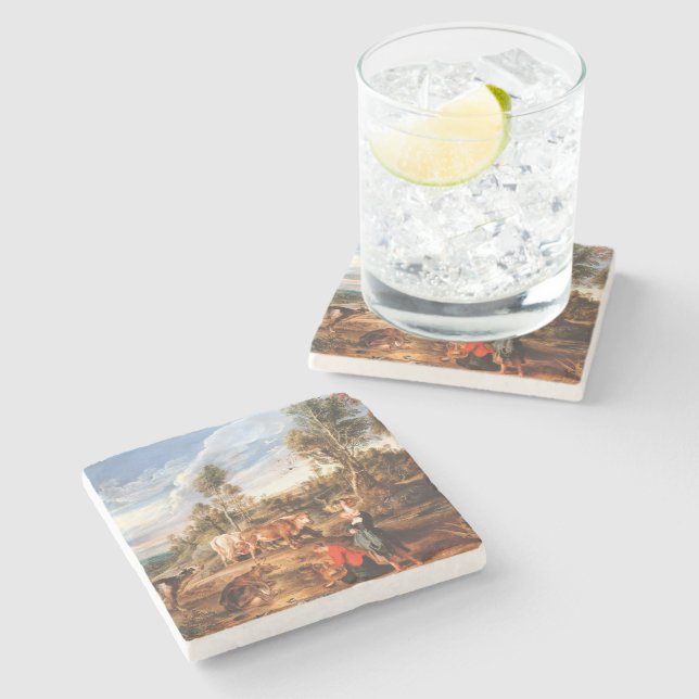 Peter Paul Rubens Milkmaids with Cattle in a Lands Stone Coaster (Side)