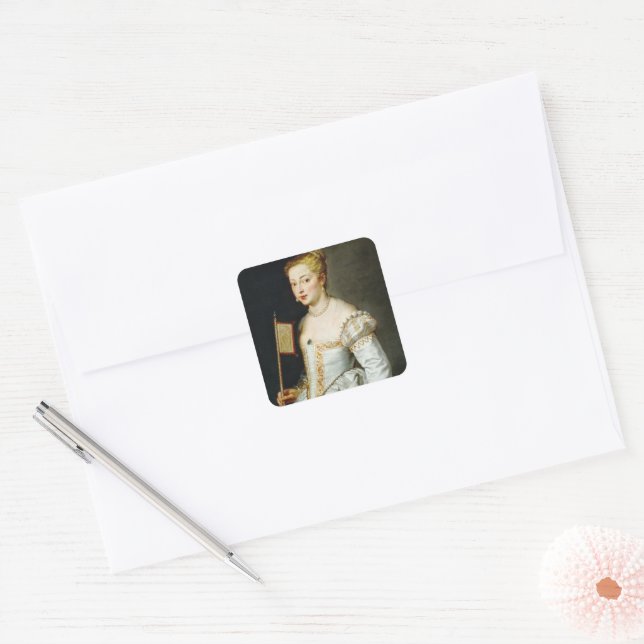 Peter Paul Rubens Portrait of a Lady Square Sticker (Envelope)