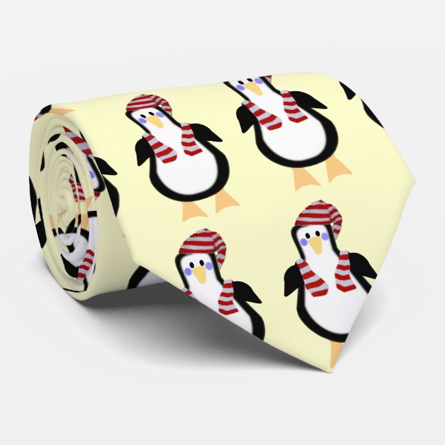 Peter Penguin Christmas Tie (Rolled)