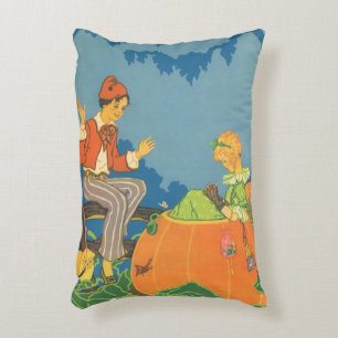 Peter Peter Pumpkin Eater, Vintage Nursery Rhyme Decorative Cushion