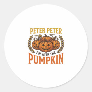 Peter Peter Pumpkin Vintage Halloween Shirt Design Classic Round Sticker