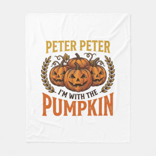 Peter Peter Pumpkin Vintage Halloween Shirt Design Fleece Blanket