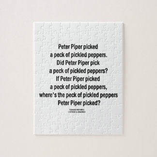 Peter Piper Picked Peck Of Pickled Peppers Jigsaw Puzzle