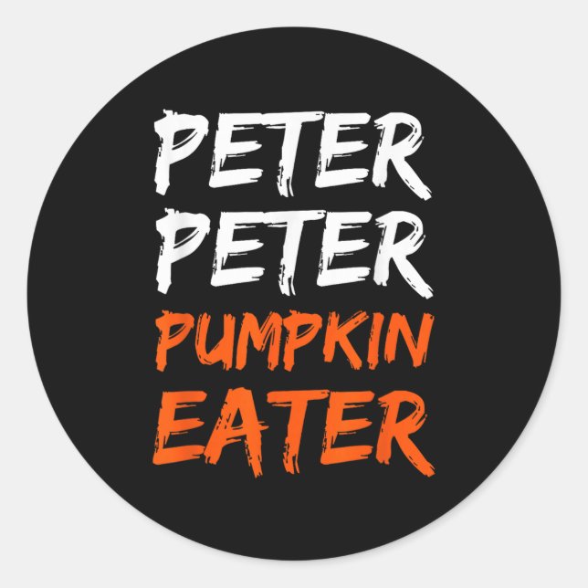 Peter Pumpkin Costume Eater Halloween  Classic Round Sticker (Front)