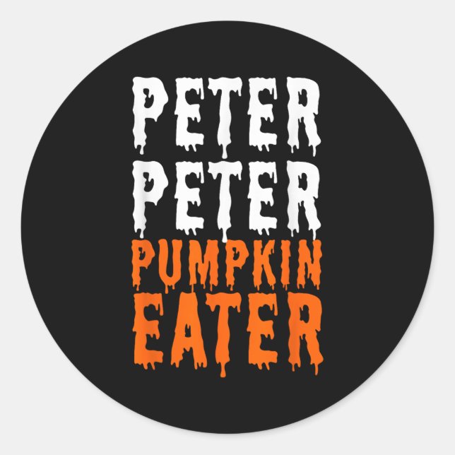 Peter Pumpkin Eater Halloween Costume Couple Men  Classic Round Sticker (Front)