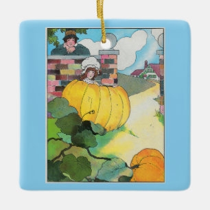 Peter Pumpkin-Eater Mother Goose Nursery Rhyme Ceramic Ornament