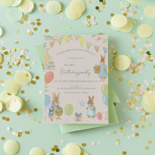 Peter Rabbit 1st Birthday Party Invitation