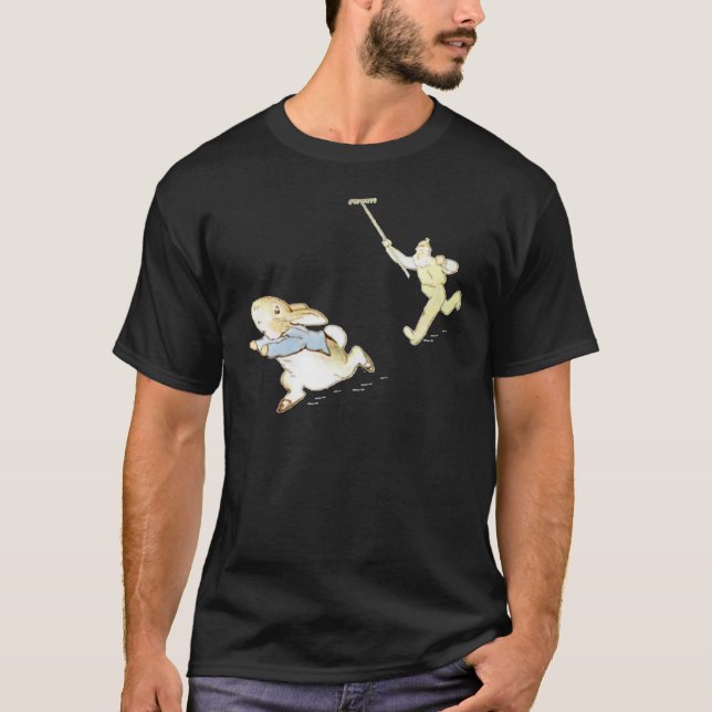 Peter Rabbit Adventure Chased by Mr. McGregor Clas T-Shirt (Front)