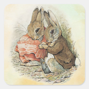 Peter Rabbit and Beniamin Bunny Square Sticker