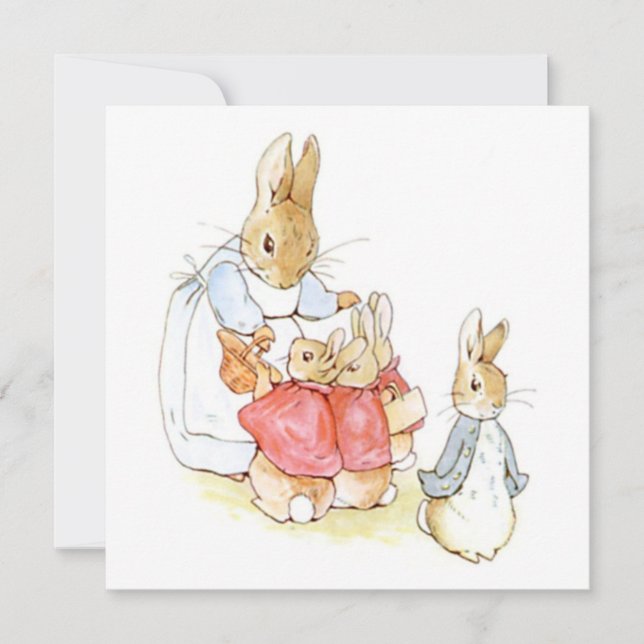 Peter Rabbit and his Sisters (by Beatrix Potter) Card (Front)