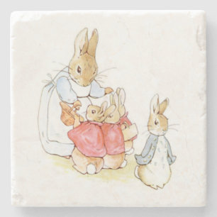 Peter Rabbit and his Sisters (by Beatrix Potter) Stone Coaster