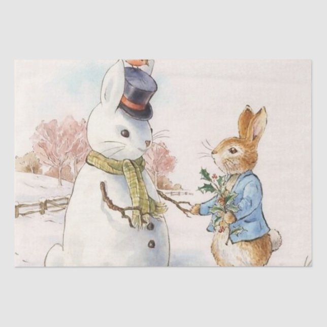 Peter Rabbit and the Snowman by Beatrix Potter Tissue Paper (Front)