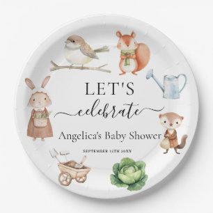 Peter Rabbit Animals Garden Tools Baby Shower Paper Plate