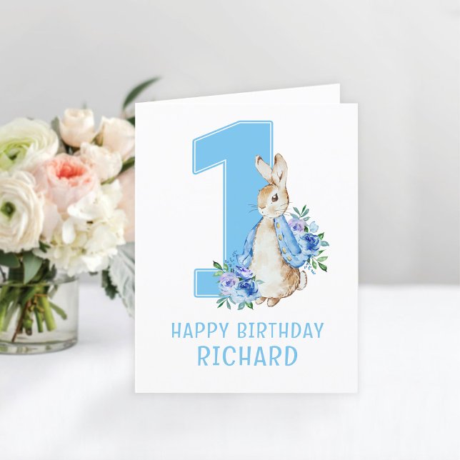 Peter Rabbit Baby Boy's First Birthday Card (Creator Uploaded)