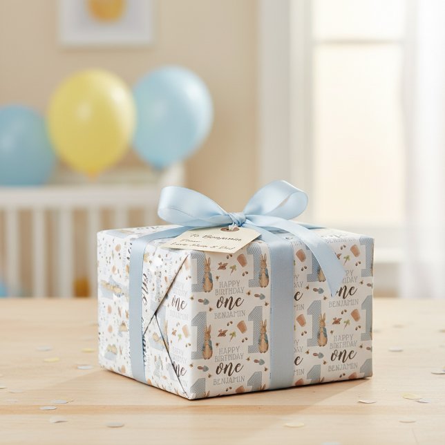 Peter Rabbit | Baby Boy's First Birthday Wrapping Paper (Creator Uploaded)