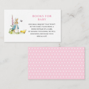 Peter rabbit Baby Girl Shower Book Request Enclosure Card