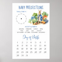 Peter rabbit baby shower birth predictions