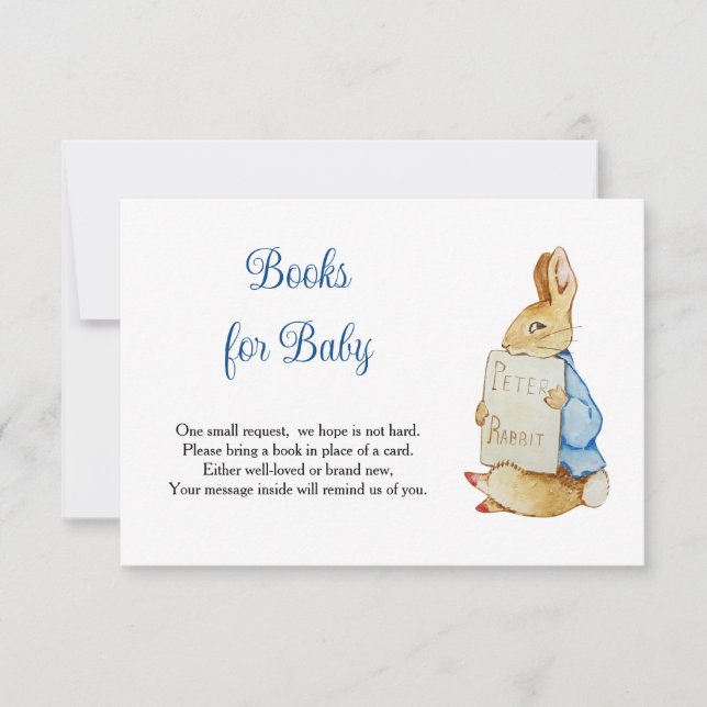 Peter Rabbit Baby Shower Books For Baby RSVP Card (Front)