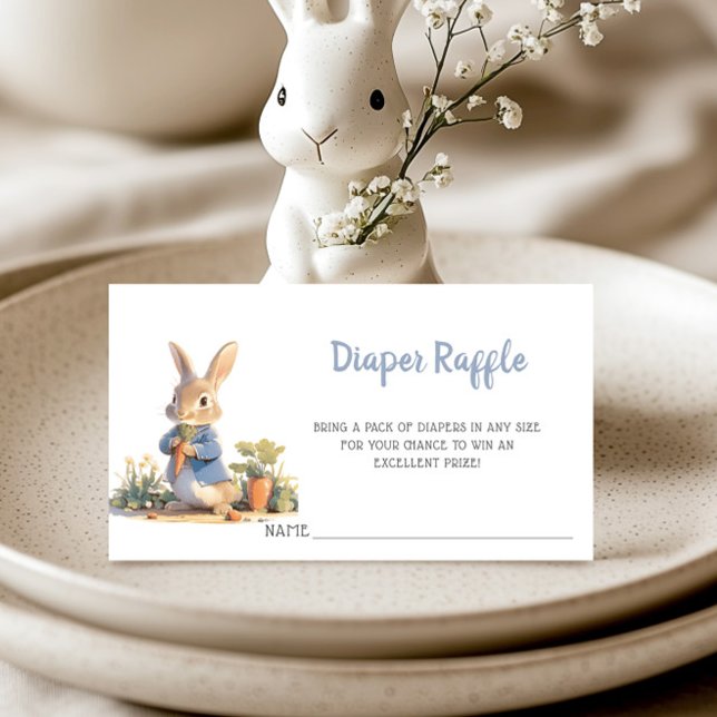 Peter Rabbit Baby Shower Diaper Raffle Ticket Enclosure Card (Creator Uploaded)