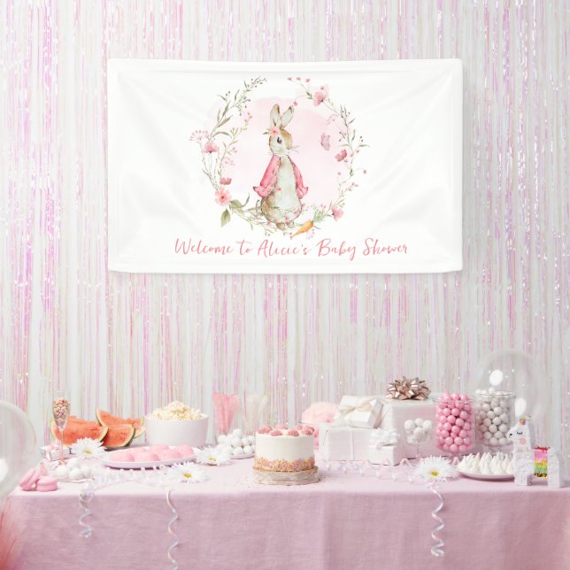 Peter Rabbit Baby Shower Girl Banner (Party)